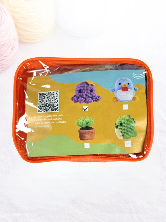 Мини набор для вязания крючком DIY, пряжа, крючки, наполнитель, для начинающих