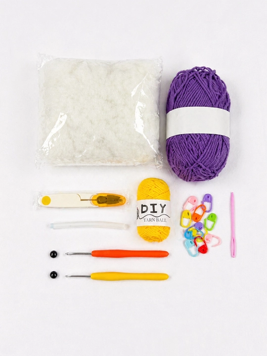 Мини набор для вязания крючком DIY, пряжа, крючки, наполнитель, для начинающих