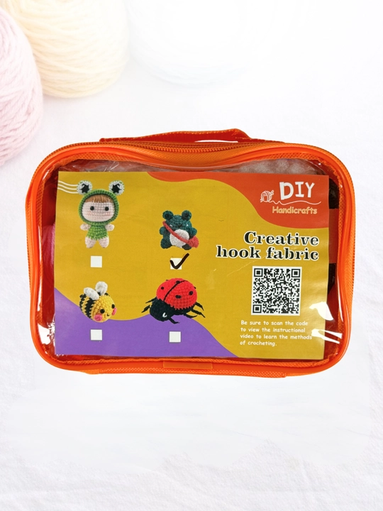Мини набор для вязания крючком DIY, пряжа, крючки, наполнитель, для начинающих