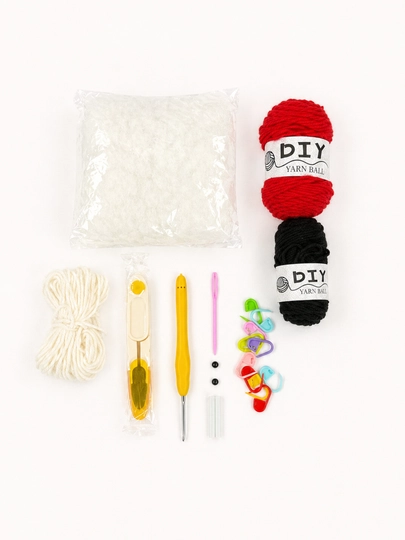 Мини набор для вязания крючком DIY, пряжа, крючки, наполнитель, для начинающих