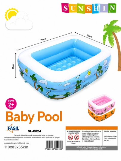 Бассейн Baby Pool 110×85×35 см, мягкое дно, для детей