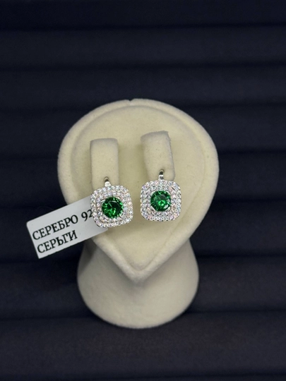 Серебряные серьги 925 пробы, серьги для женщин и девушек, — AURELI-35GSERGI999-МЕНТОЛ