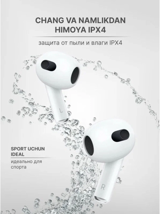 Simsiz quloqchinlar Pods Pro 3 sensorli, iPhone va Android uchun bluetooth