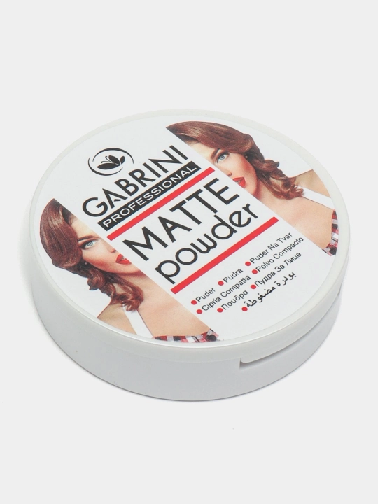 Пудра для лица Gabrini Matte Powder, водостойкая, матирующая, стойкость 24 часа, 12 г