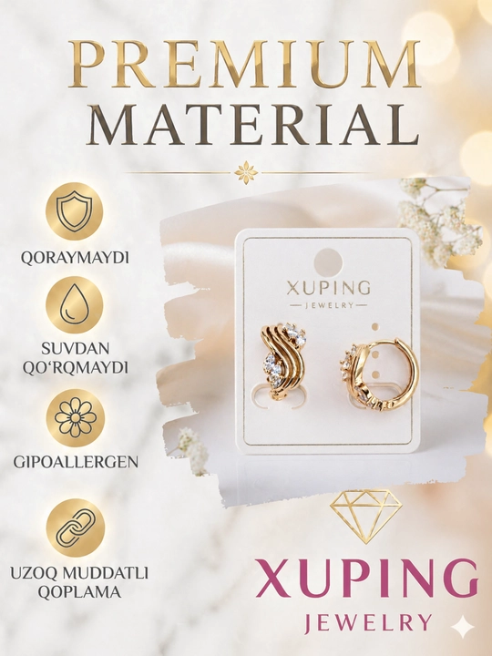 Qizlar va ayollar uchun Xuping sirg‘alari, bijuteriya