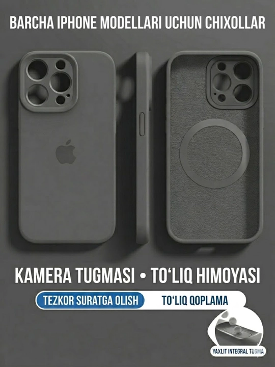 IPhone 11, 13, 14, 15, 16, 17 Pro, Pro Max uchun silikon g‘iloflar - 