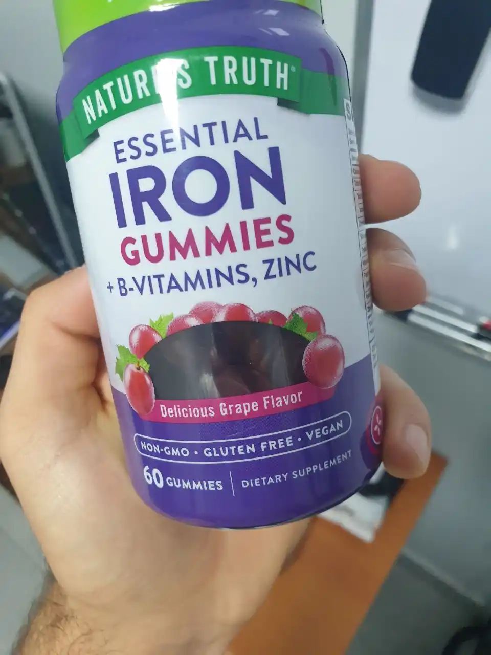 Nature's Truth Temir (Iron) + B-Kompleks va Sink, 60 ta vegan marmelad