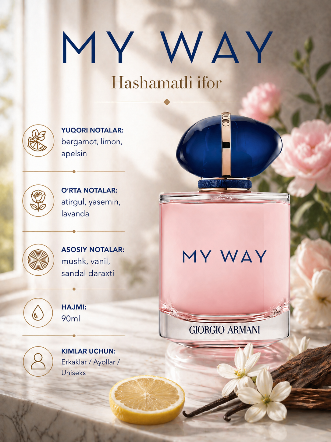 Парфюмерная вода для женщин My Way 90 ml  - 