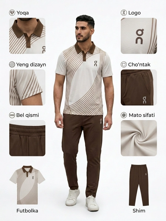Мужской костюм двойка — футболка и брюки, большие размеры M, L, XL - 