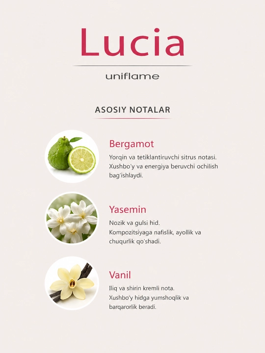 Ayollar parfyum suvi, Lucia, 50 ml