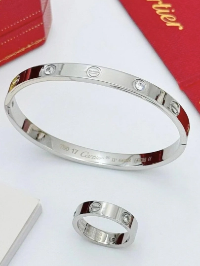 Браслет и кольцо Xuping Cartier Clash — 2199-CARTIER-СЕРЫЙ