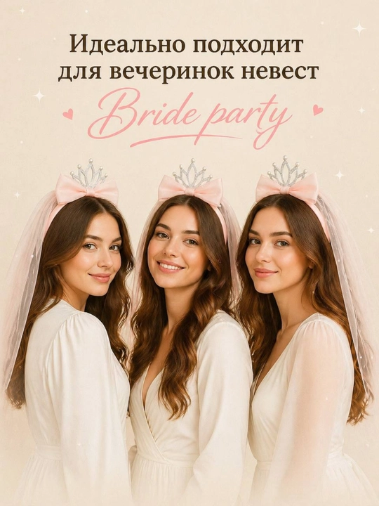 Ободок для девочек, ободок с короной и фатой