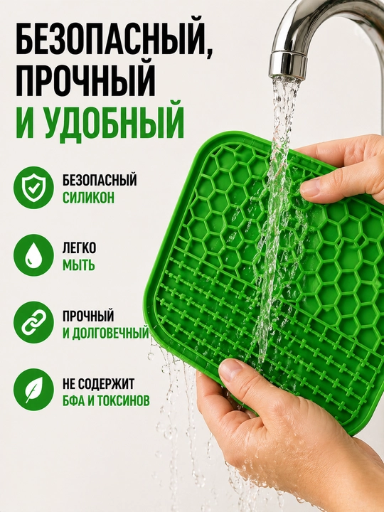 It va mushuklar uchun lizatish kovrik, antistress, sekin ovqatlantirish, silikon