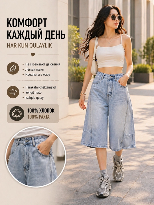 Ayollar jinsi shorti, yozgi baggy short, bermuda, kapri, kyulot oversize Y2K