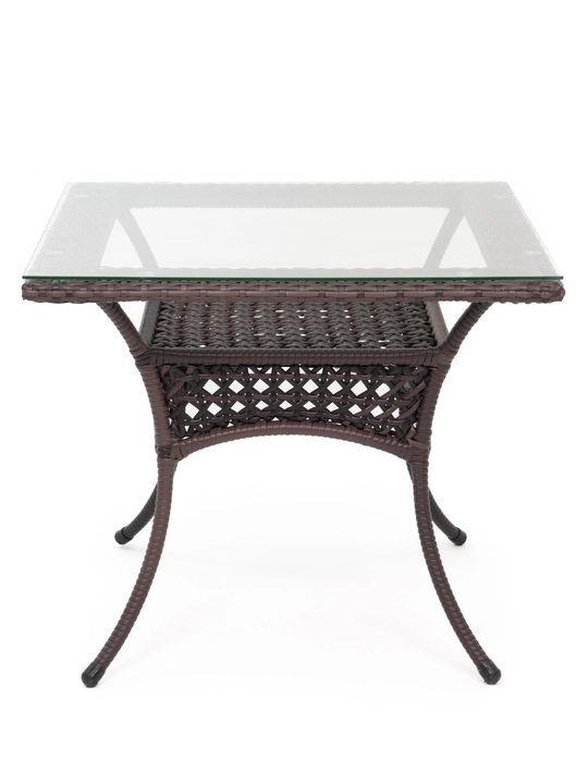 AIKO Deco 4 o‘rinli kvadrat mebel to‘plami, 1 ta stol va 4 ta kreslo, bog‘ mebellari, rotang