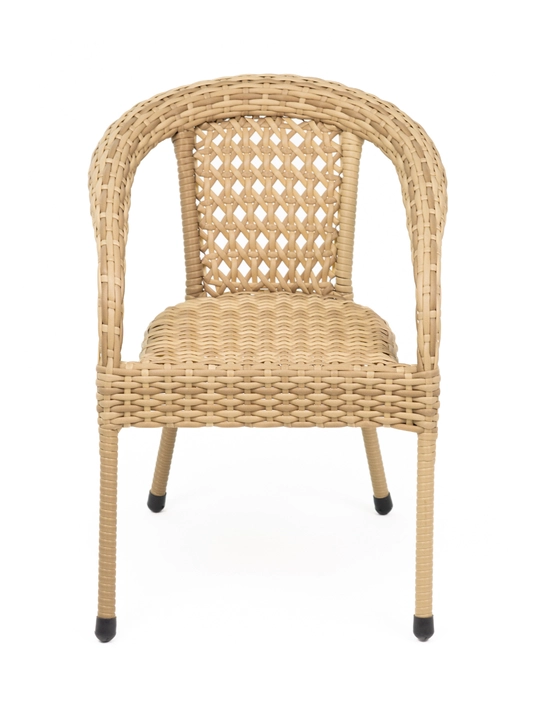 AIKO Deco 4 o‘rinli kvadrat mebel to‘plami, 1 ta stol va 4 ta kreslo, bog‘ mebellari, rotang