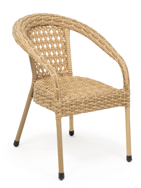 AIKO Deco 4 o‘rinli kvadrat mebel to‘plami, 1 ta stol va 4 ta kreslo, bog‘ mebellari, rotang