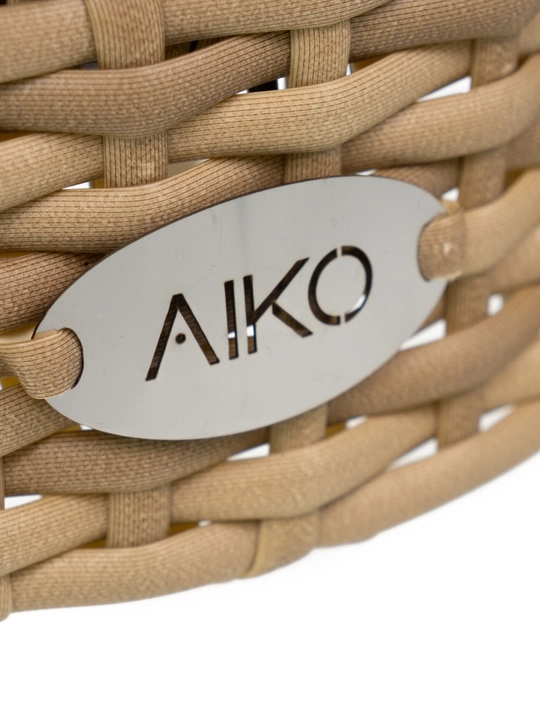 AIKO Deco 4 o‘rinli kvadrat mebel to‘plami, 1 ta stol va 4 ta kreslo, bog‘ mebellari, rotang