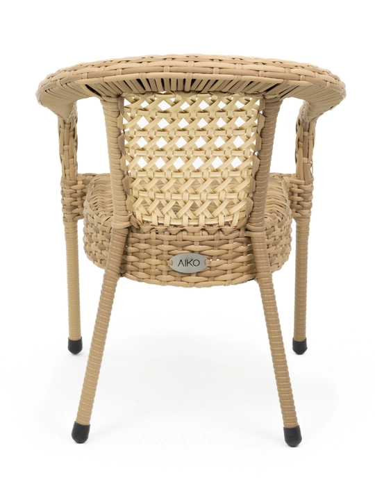 AIKO Deco 4 o‘rinli kvadrat mebel to‘plami, 1 ta stol va 4 ta kreslo, bog‘ mebellari, rotang