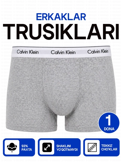Calvin Klein erkaklar trusiklari, 1 dona, 93% paxtadan, qulay erkaklar ichki kiyimi - 