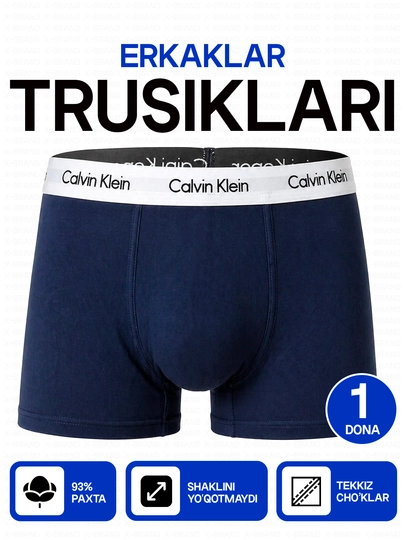 Calvin Klein erkaklar trusiklari, 1 dona, 93% paxtadan, qulay erkaklar ichki kiyimi - 