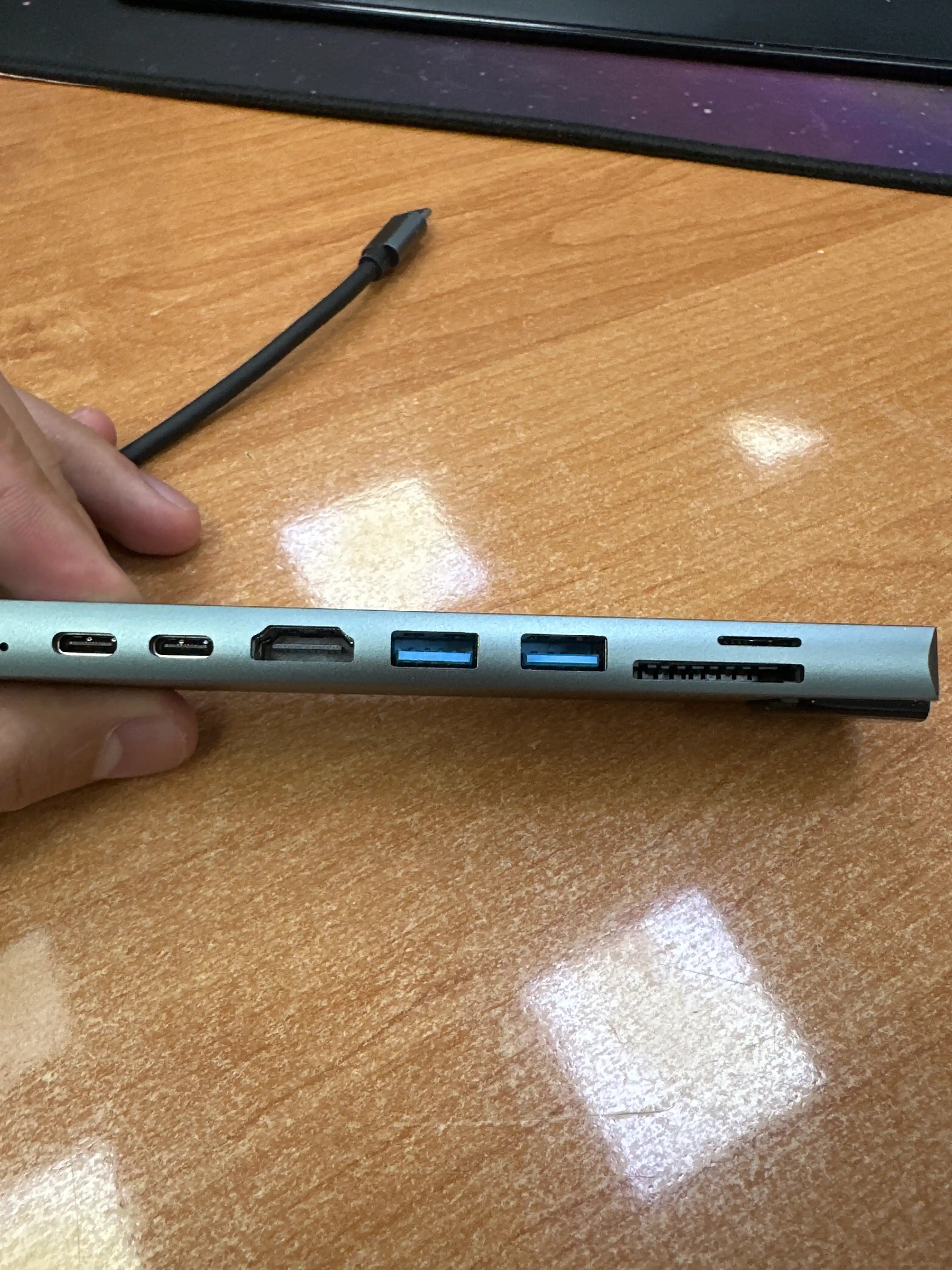 Type-C hab 8 tasi 1 da, Macbook uchun adapter, HDMI, USB, Type-C, MicroSD