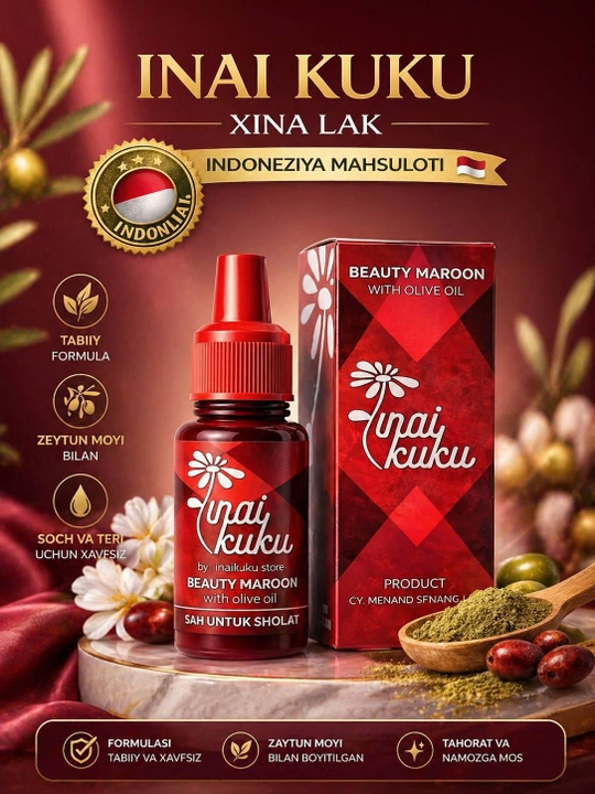 Ayollar uchun qizil tirnoq xna, Misr xna, Jumana xna, suv o'tkazadi, lak xina, hina - 