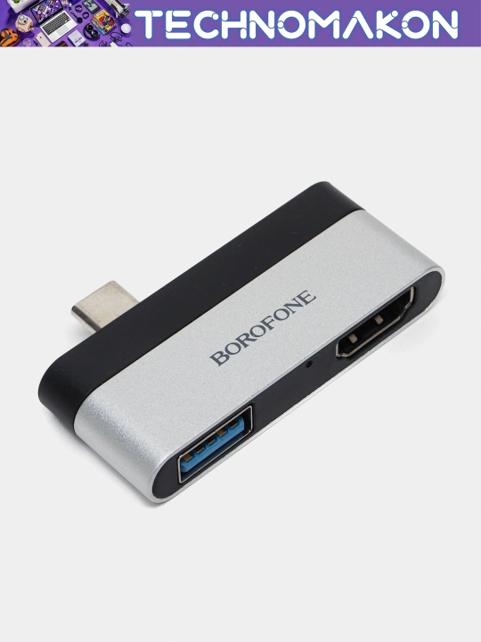 Macbook uchun Type-C HDMI adapter Borofone DH2, USB-C dan HDMI + USB3.0