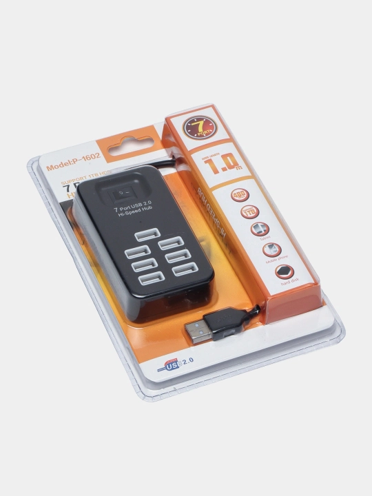 Portativ USB hub P-1602, 7 ta USB uchun kontsentrator