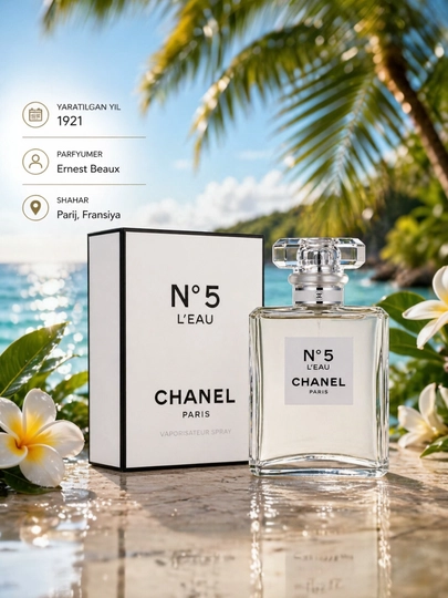 No5 L'EAU, CHANEL PARIS - парфюмированная вода, роскошные духи для женщин, 100мл - 