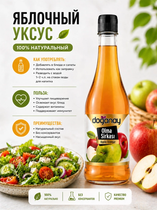 Яблочный уксус Doganay Nare, 500 мл - 