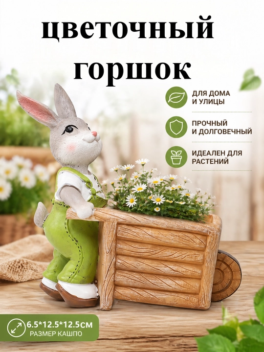 Кашпо для цветов из смолы, для кактусов и суккулентов, для дома и сада, 1 шт - 