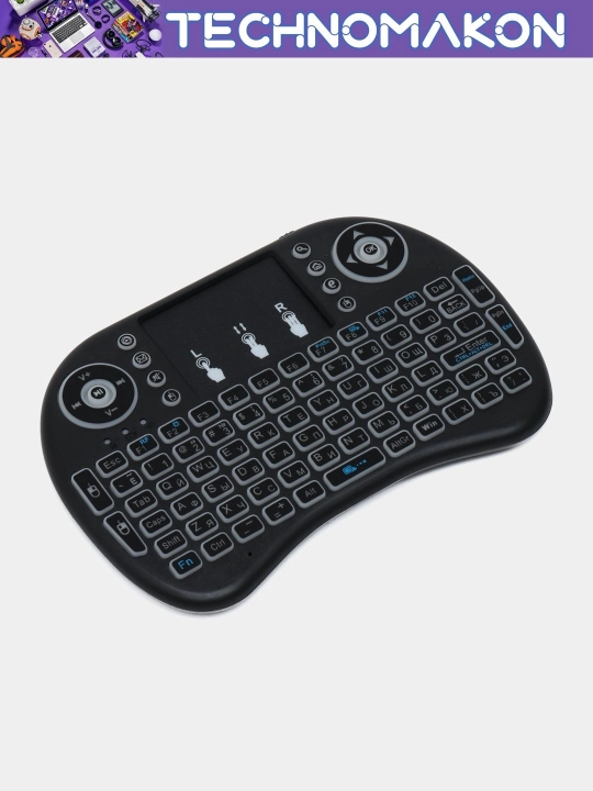Simsiz mini klaviatura Mini Keyboard Backlit yoritgichi bilan