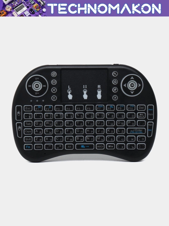 Simsiz mini klaviatura Mini Keyboard Backlit yoritgichi bilan