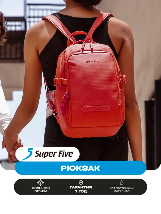 Super Five ryukzak suv o‘tkazmaydigan, shahar uchun, keng sig‘imli