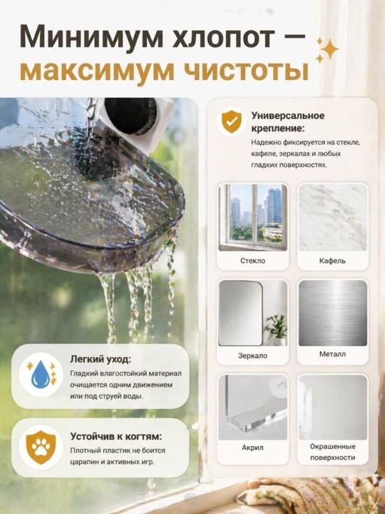 Прозрачный подвесной гамак для кошек на окно на вакуумных присосках до 10 кг