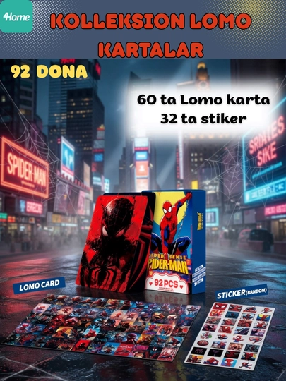 Lomo карты 92 шт (60 карт + 32 стикера) — футбол, баскетбол, супергерои — 4HOME-2091308-МЕДН