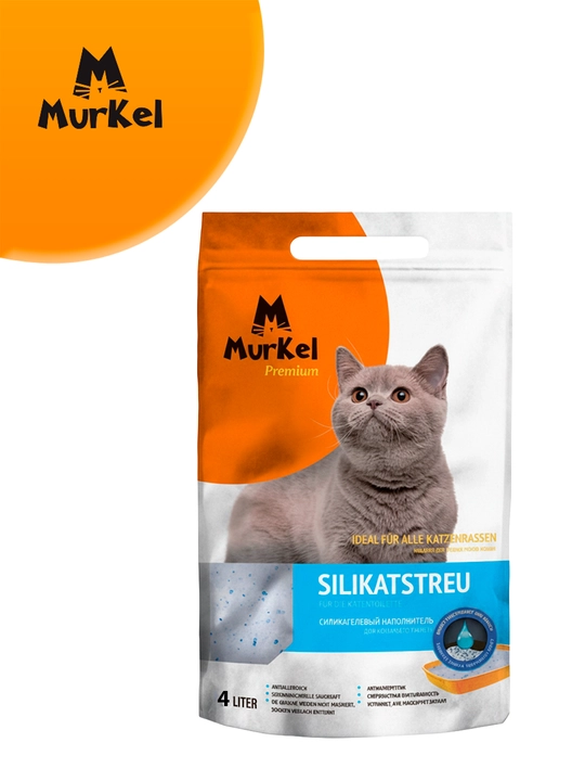 Murkel наполнитель для кошачьи лотков классический впитываемость 4 литра, 1.8 кг