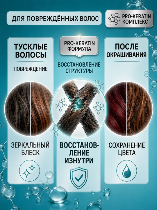 Бальзам для волос Dr.Sante Keratin, для тусклых и ломких волос, кератин + коллаген, 200 м