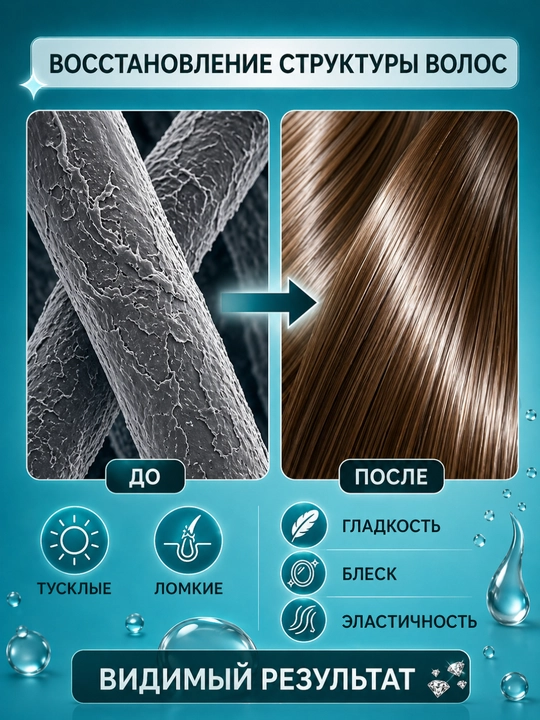Бальзам для волос Dr.Sante Keratin, для тусклых и ломких волос, кератин + коллаген, 200 м