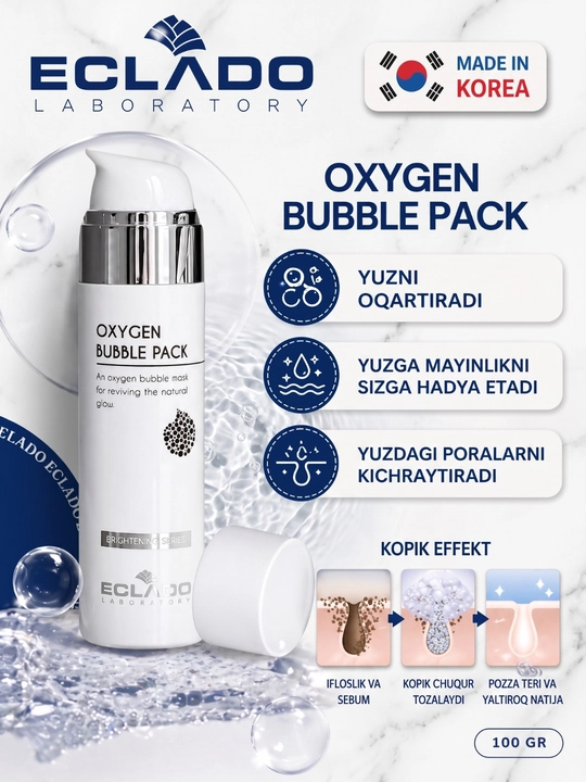 Eclado Oxygen Bubble Pack профессиональная маска для лица, кислородная