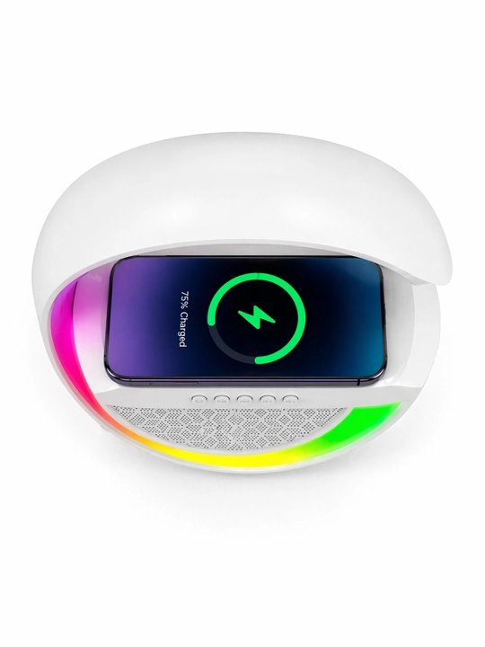 RGB LED Simsiz Zaryadli Bluetooth Kolonka Soatli va Lampali