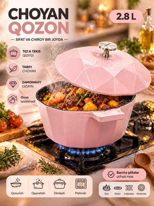 Cho‘yan, sirlangan kastryulka, Culichef - 