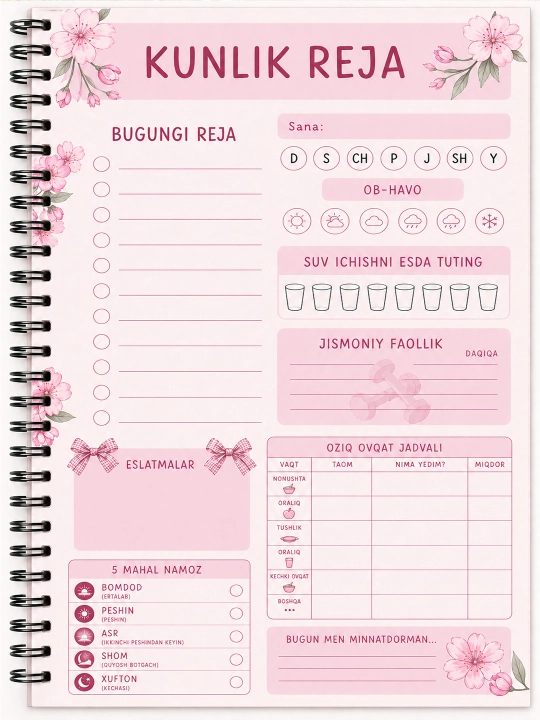 Блокнот для планирования для мусульман – A5 формат (ежедневник / planner)