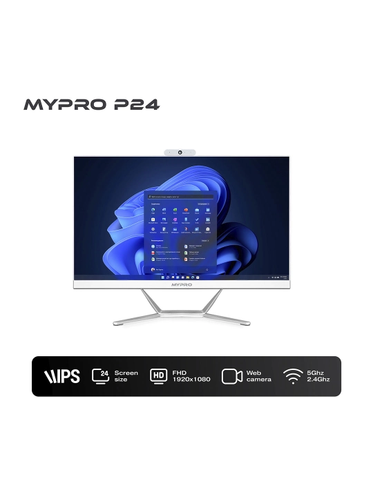 Моноблок "MYPRO" P24 Мп Z490, DDR4 8GB, i3 10100, SSD 256GB, HDD 500GB - 