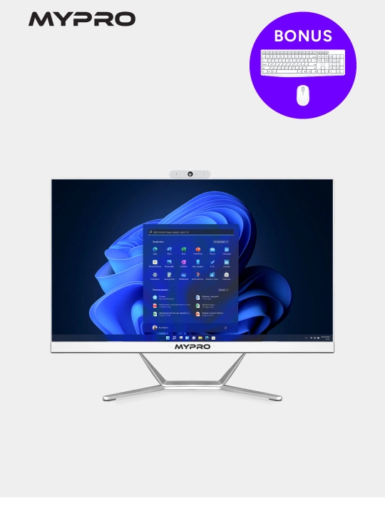 Моноблок "MYPRO" P24 Мп Z490, DDR4 8GB, i3 10100, SSD 256GB, HDD 500GB
