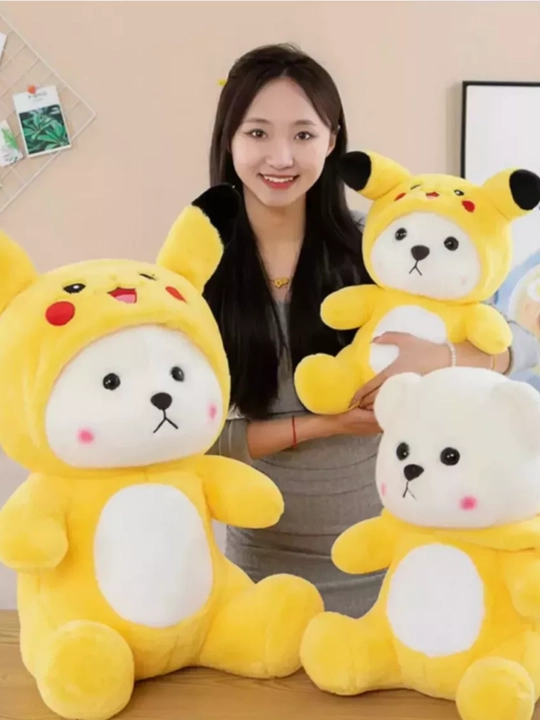 O'yinchoqlar Bolalar uchun yumshoq o'yinchoq, kapyushonli ayiqcha Stich, Pikachu, Lotso