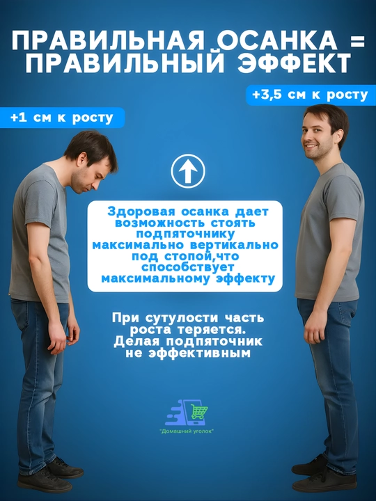 Подпяточники для роста +4 см невидимые силиконовые стельки гелевые