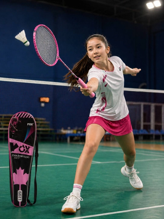 4 xil rangdagi badminton to‘plami, 2 raketka va чехол, yengil va qulay!