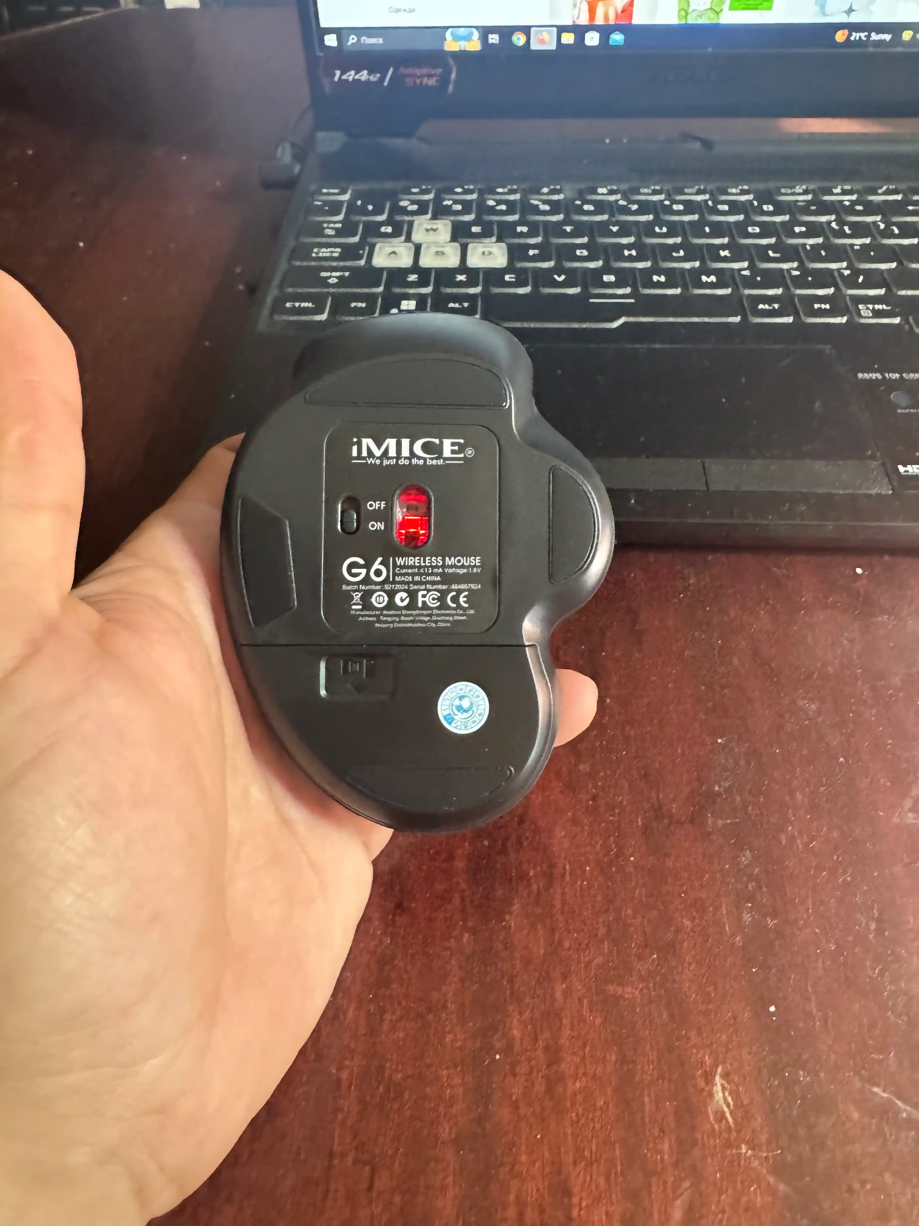 Simsiz o‘yin sichqonchasi iMice G6, 2.4GHz, 1600 DPI, USB, ergonomik